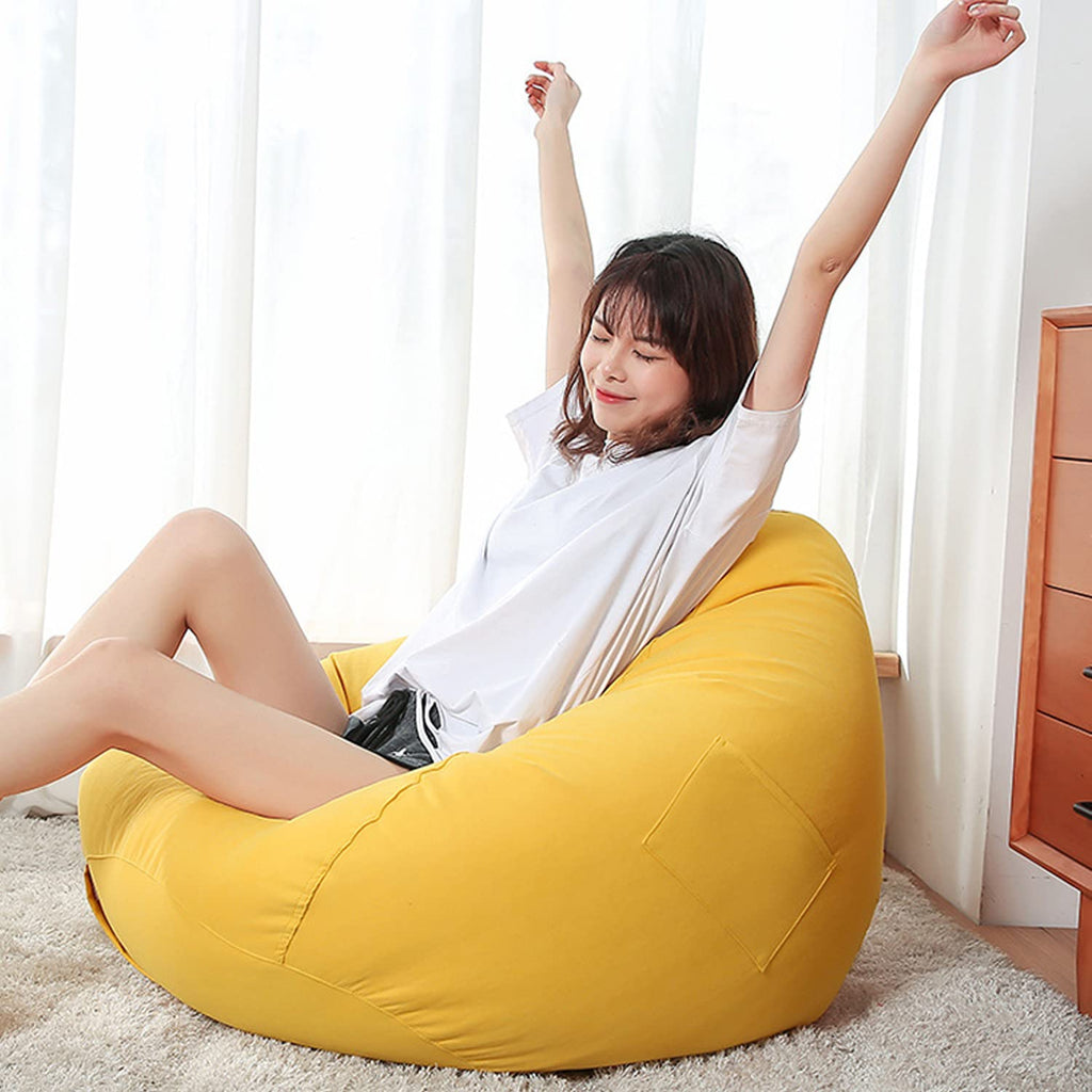 Yellow Washable Bean Bag Chair Cover H314315