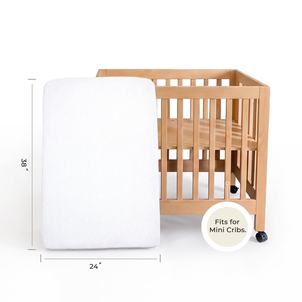 Mini Crib Mattress 2-Stage Firmness 38x24x4 Inch P2405