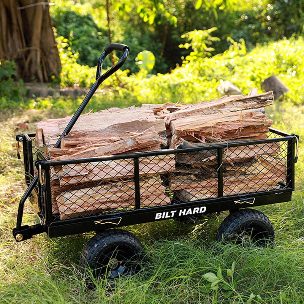 10" Flat Free Tires Steel Garden Cart with Rotating Handle B28025
