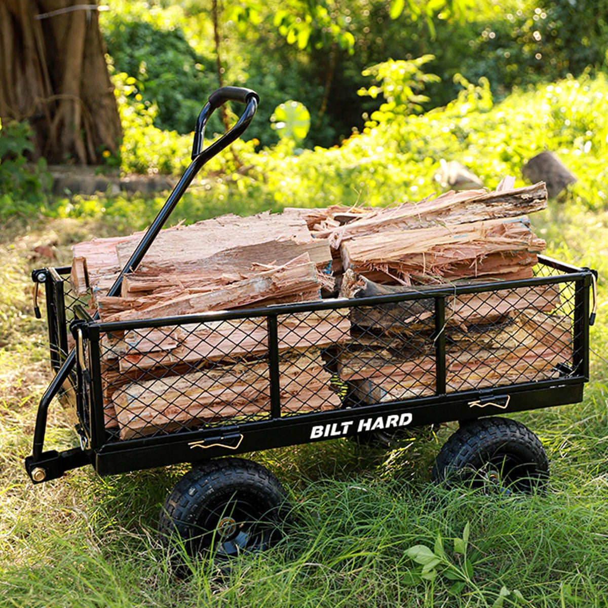 10" Flat Free Tires Steel Garden Cart with Rotating Handle B28025