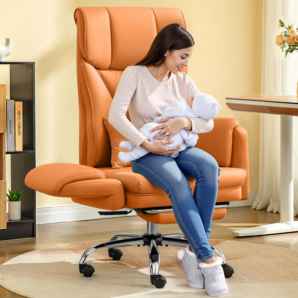 Brown Office Chair with Flip Armrests Q463109