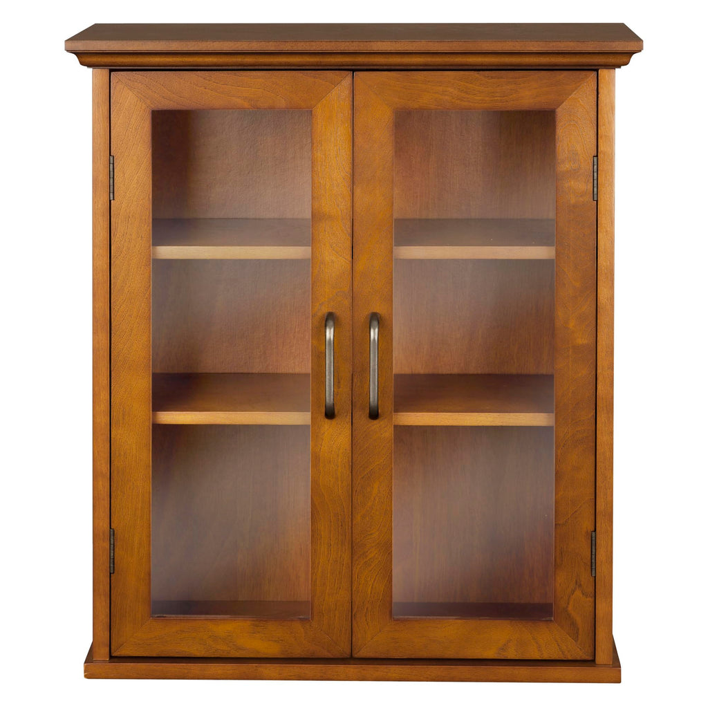 Wooden Over The Toilet Bathroom Medicine Cabinet with 2 Adjustable Shelves M414100