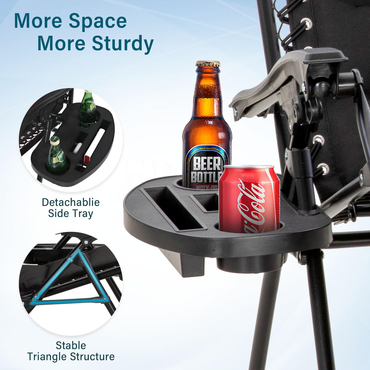Zero Gravity Chair Set of 2 Folding Patio Lounge Recliner with Pillows Cup Holder S404