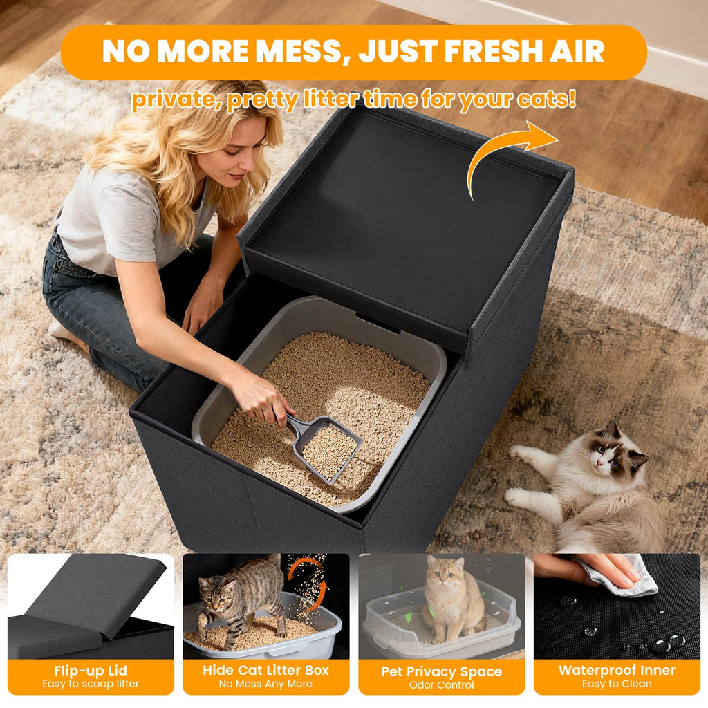 Dark Grey Cat Litter Box Enclosure X9861