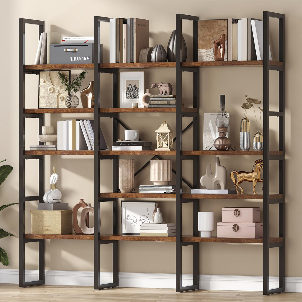 5 Tier Rustic Brown Bookshelf H12074