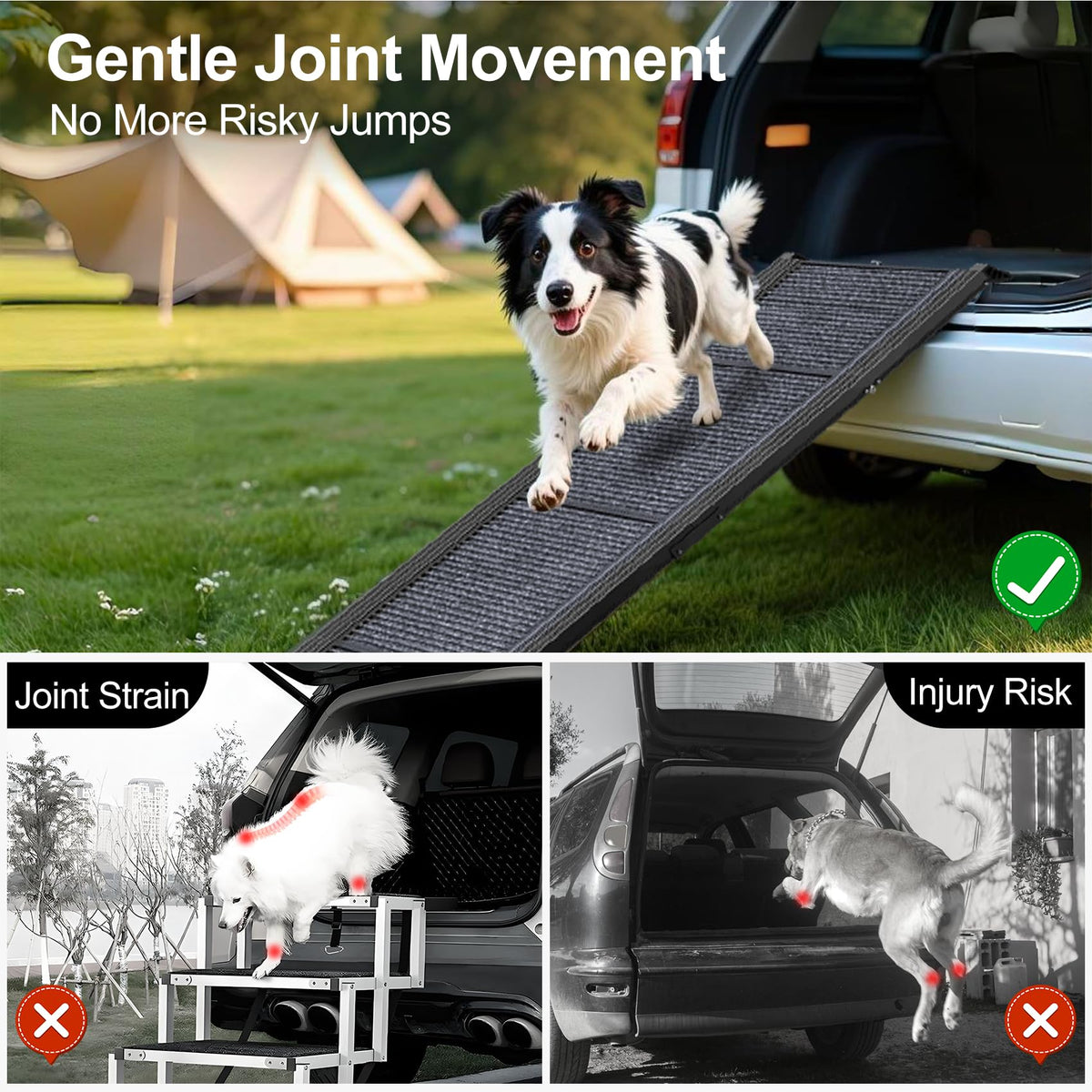 63" L × 17" W Lightweight Foldable Dog Ramp V172832