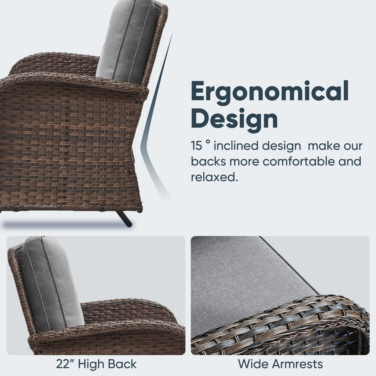 Brown 2 Seater Wicker Outdoor Glider Bench F789716