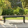 Black Metal Backless Outdoor Bench I9441