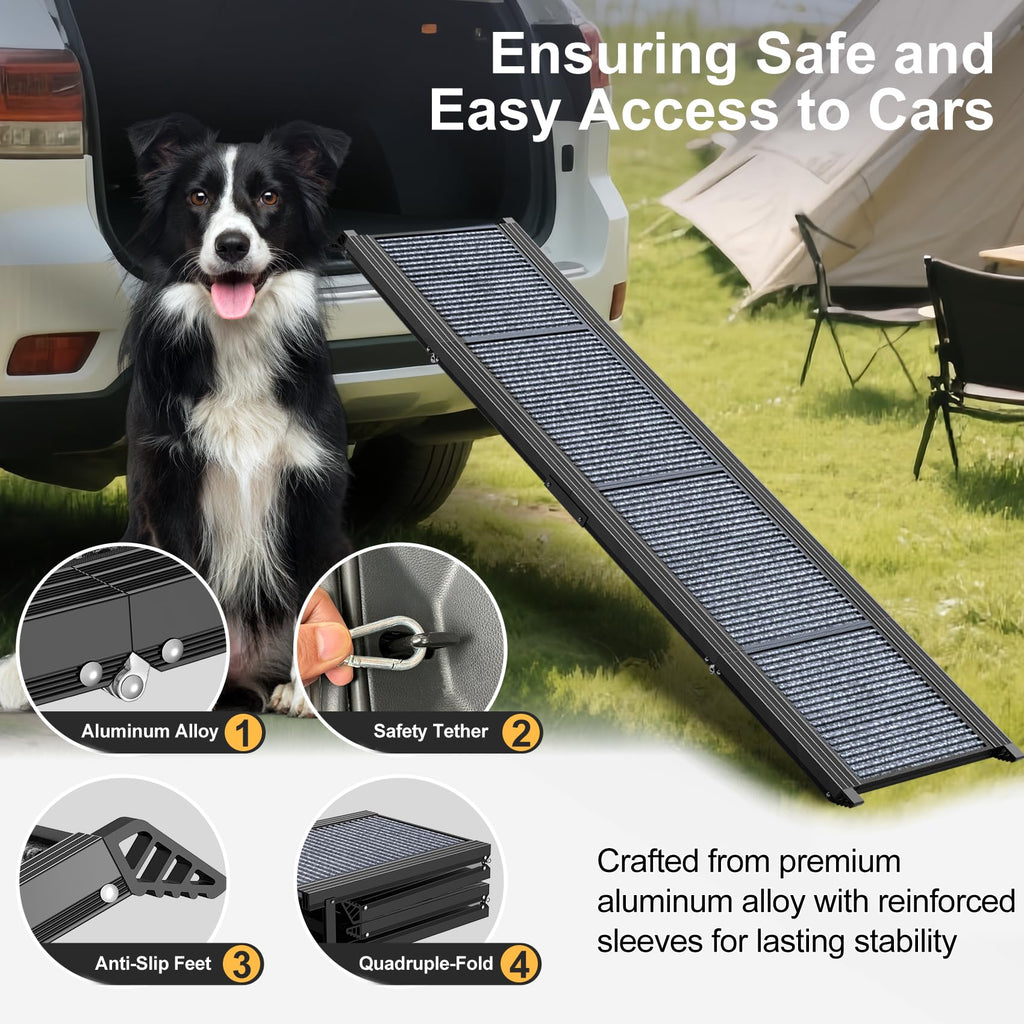 63" L × 17" W Lightweight Foldable Dog Ramp V172832
