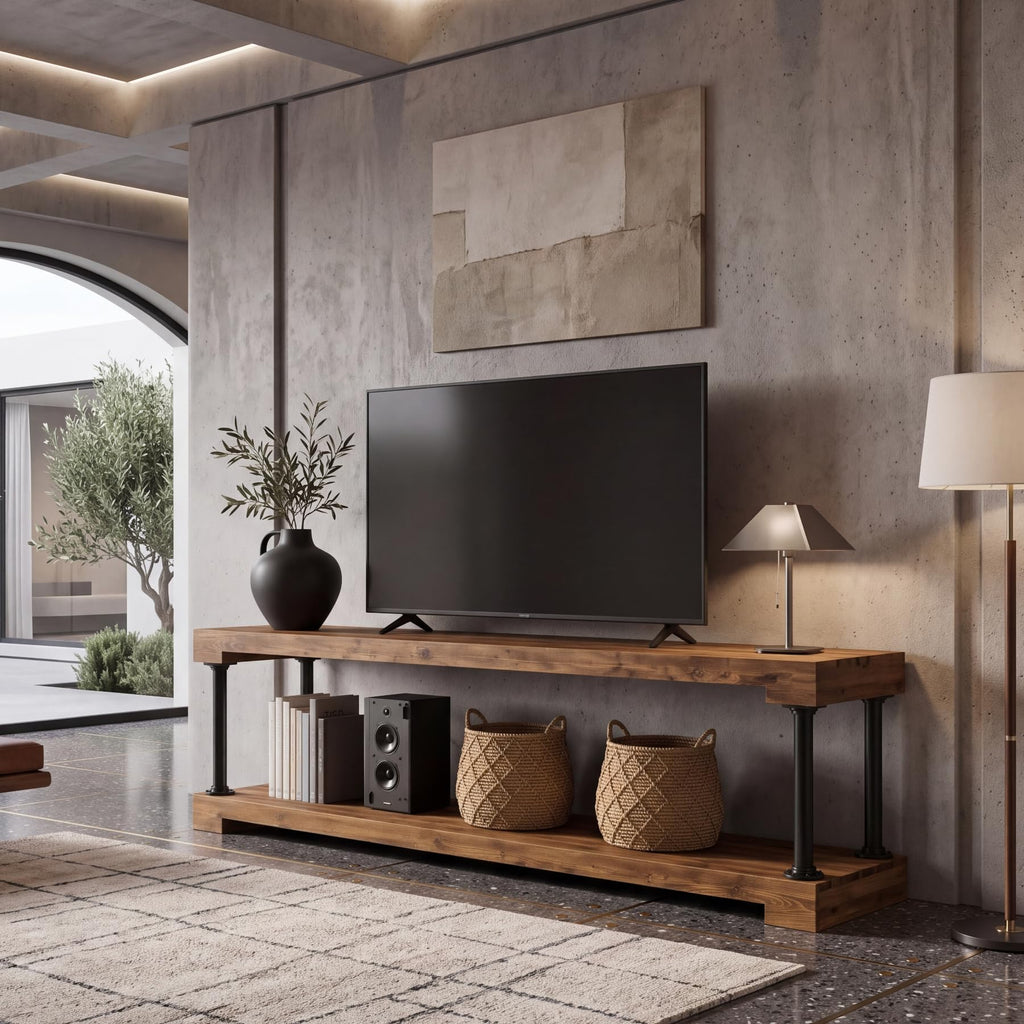 Solid Wood TV Stand for 75-Inch TV X25329