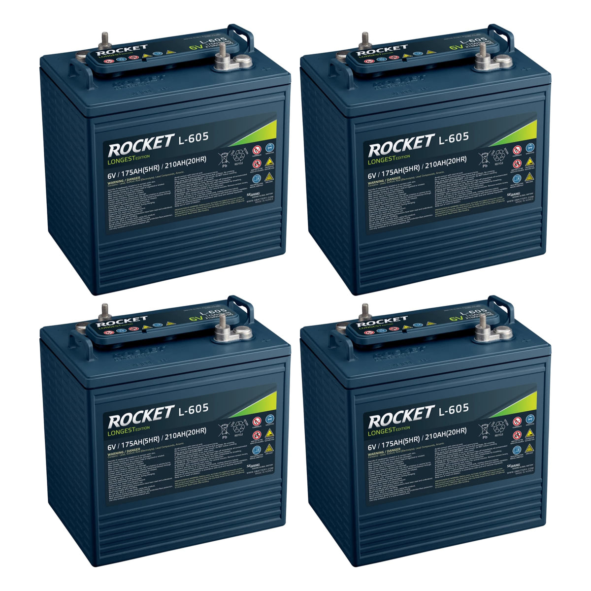 6V 210Ah Golf Cart Battery Set of 4 N3317