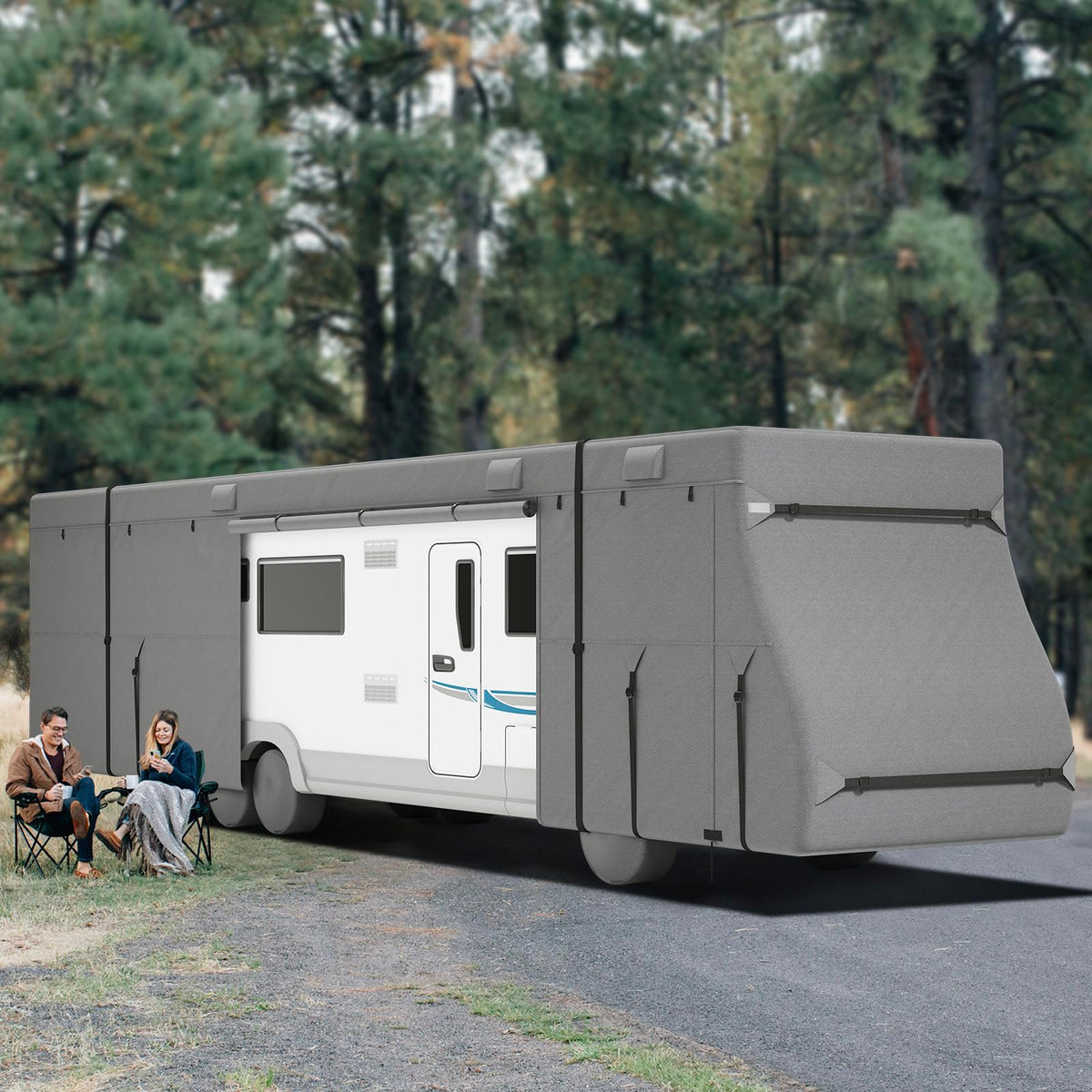 40-43 ft Non-Woven Fabric Waterproof RV Cover with Storage Bag V621