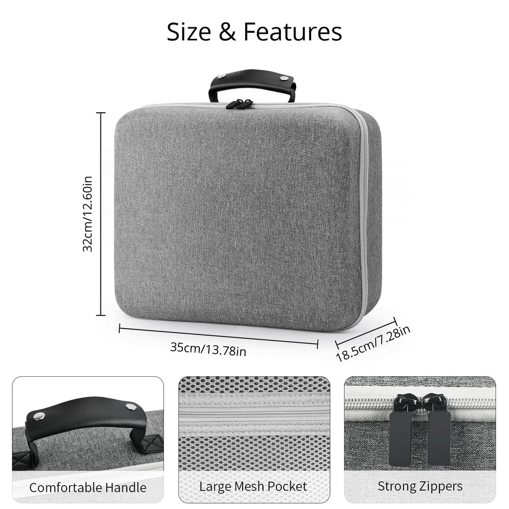 Grey Portable Hard Case for Gaming Headset and Touch Controllers Y407