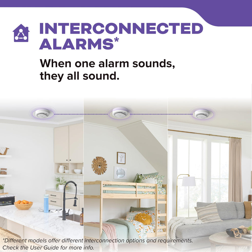 Hardwired Smoke & Carbon Monoxide Detector, 10-Year Battery Backup, 4 Pack S217