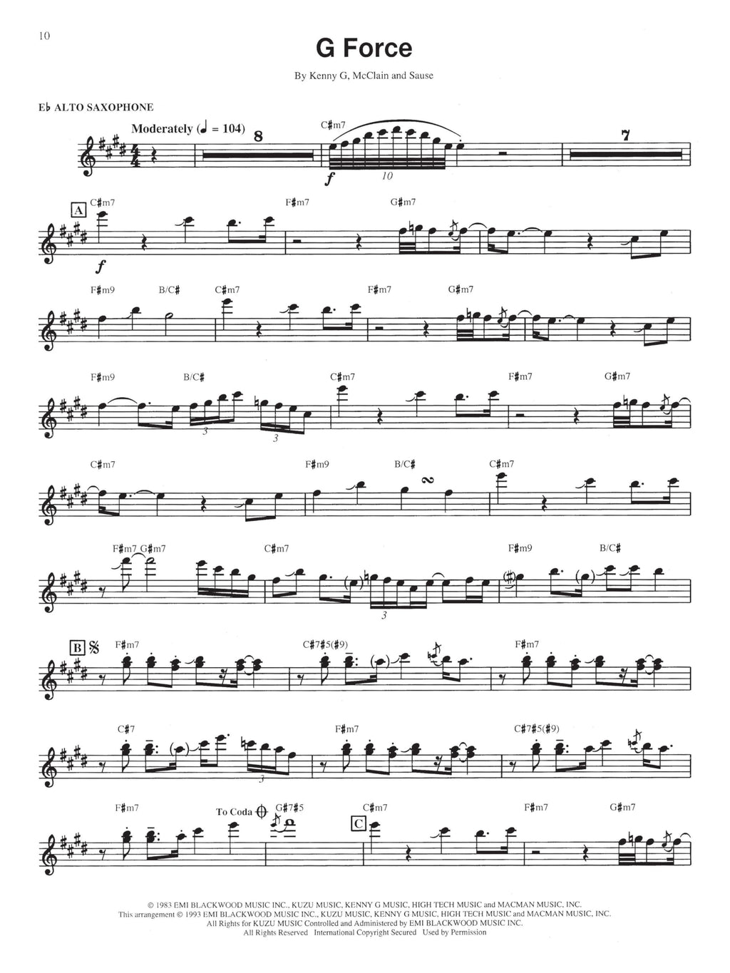 Saxophone Sheet Music Book L634