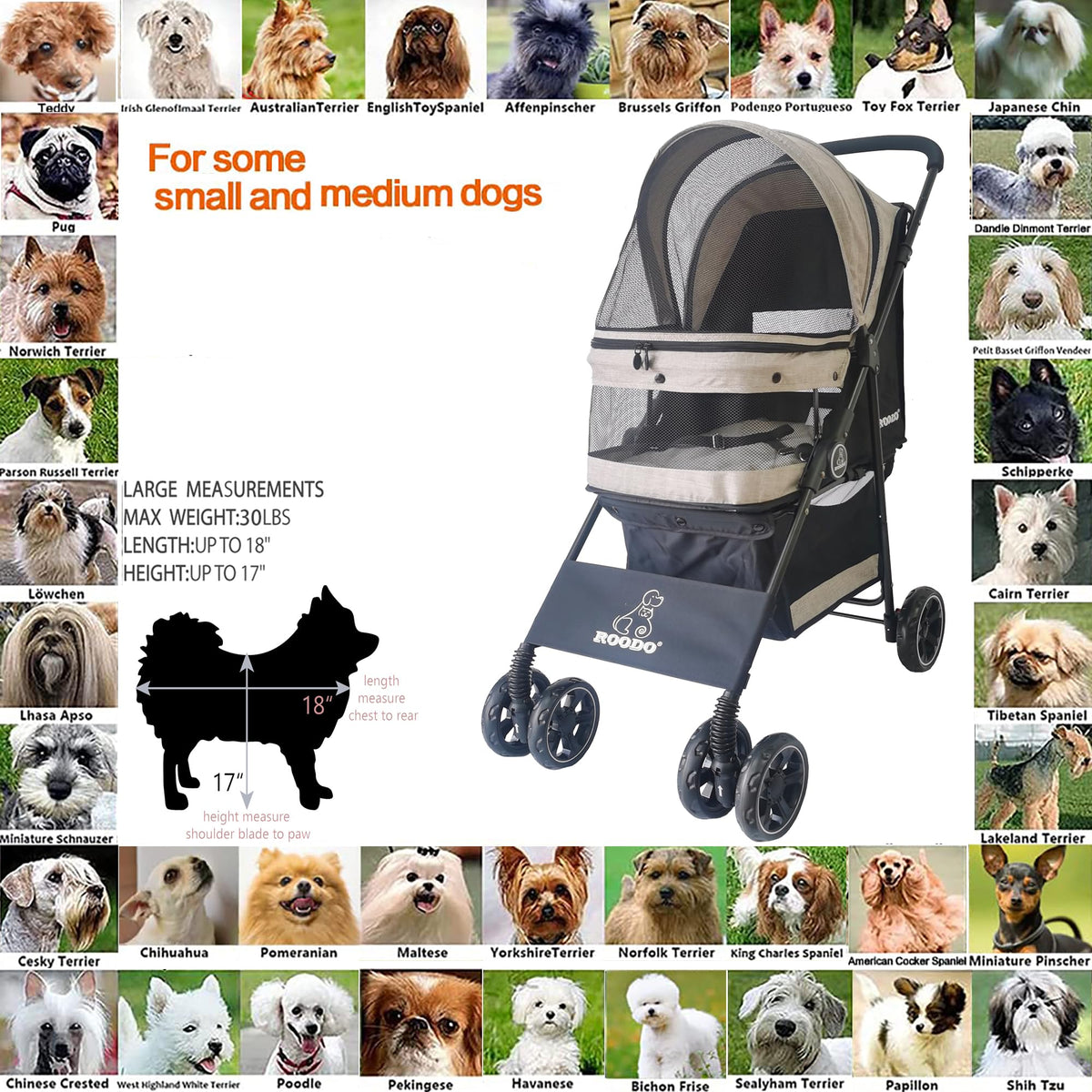 4 Wheel Lightweight Foldable Pet Stroller W674543