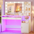 White Vanity Desk with Mirror and Lights X361141