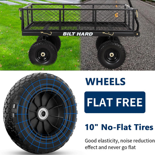 10" Flat Free Tires Steel Garden Cart with Rotating Handle B28025