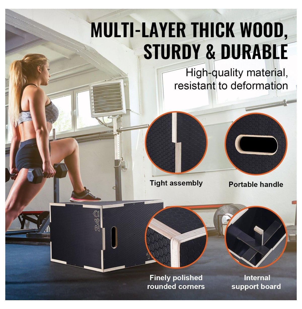 24/20/16 Inch Wooden Plyo Box E66818