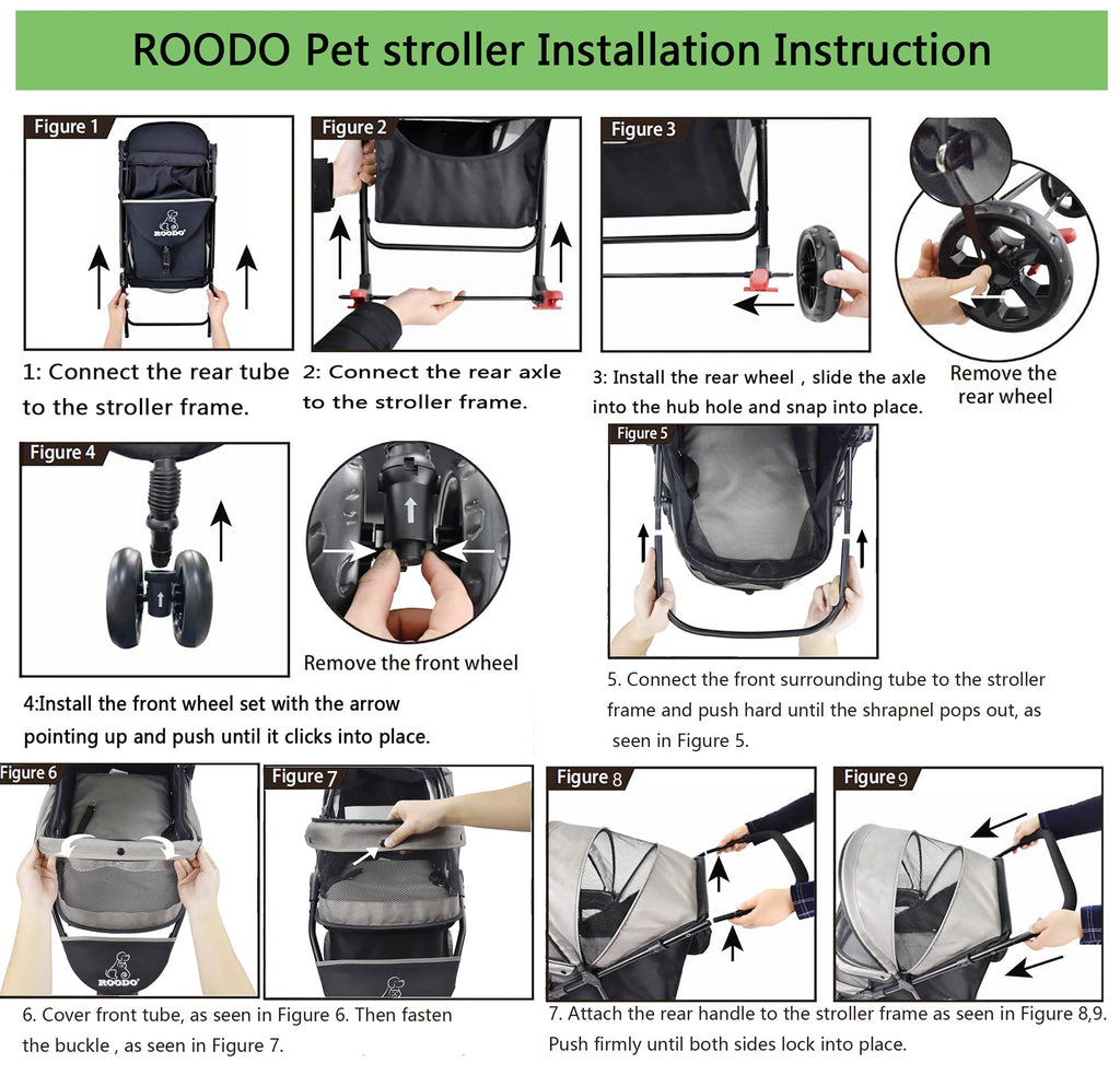 4 Wheel Lightweight Foldable Pet Stroller W674543