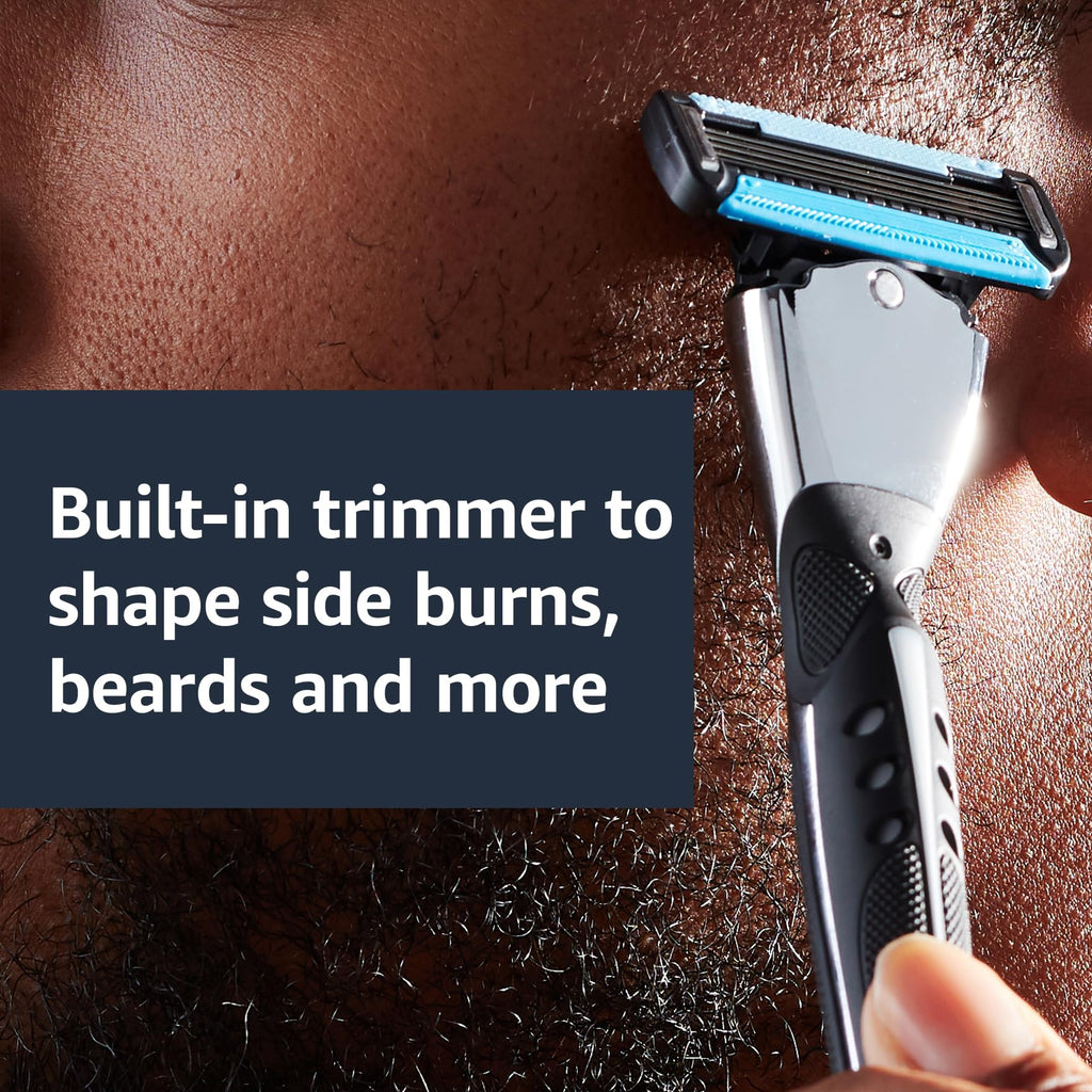 5-Blade Men's Razor with 16 Cartridges, Black T693928