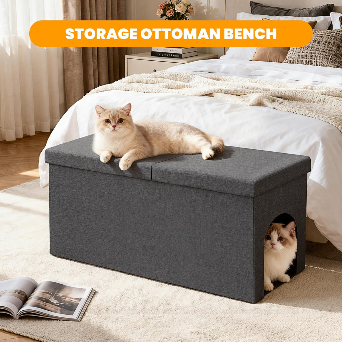 Dark Grey Cat Litter Box Enclosure X9861