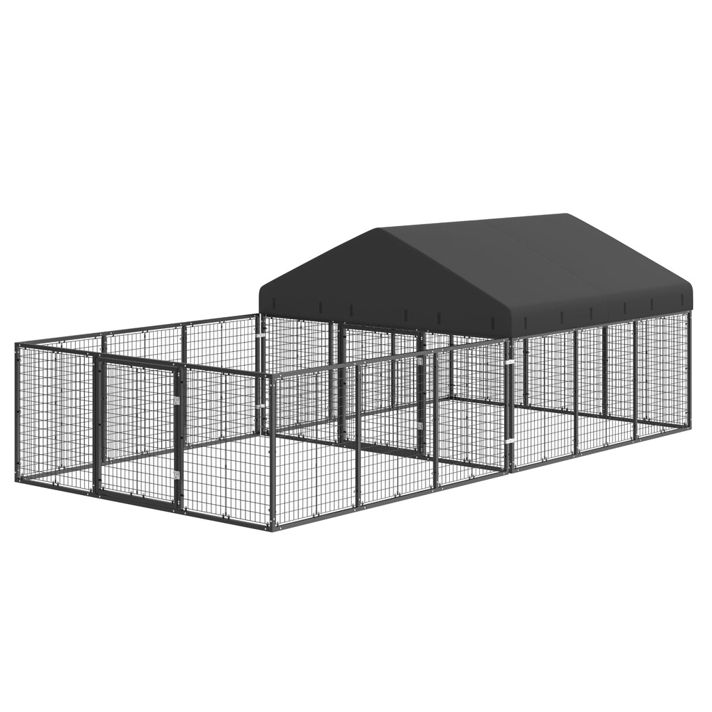 Outdoor Dog Kennel with Dog Fence C858738