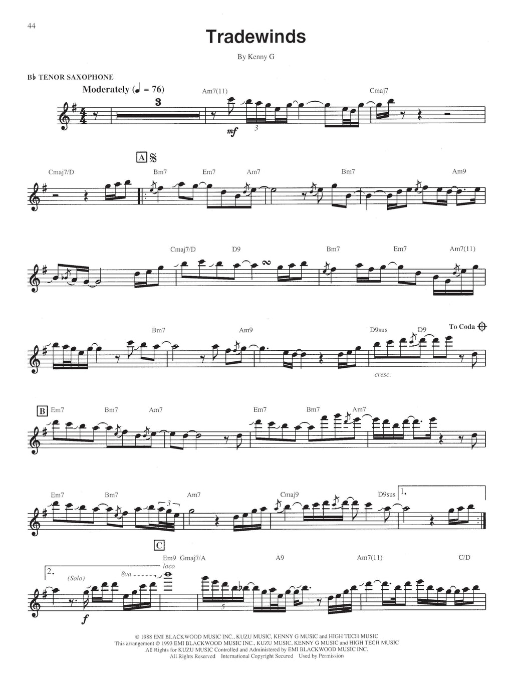 Saxophone Sheet Music Book L634
