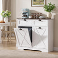 White Tilt Out Trash Cabinet V6395