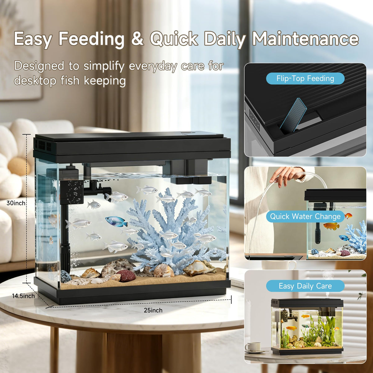 2.5 Gal Self-Cleaning Aquarium Starter Kit D19397