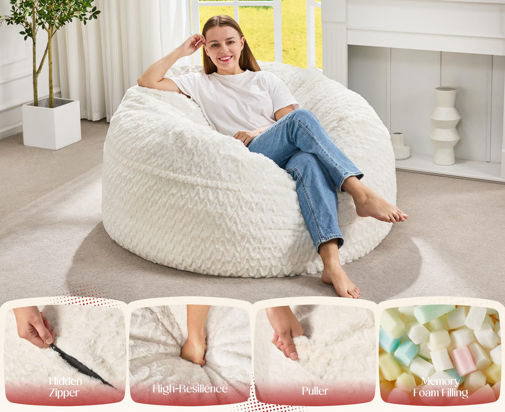 Bean Bag Chair Convertible 3 in 1 Washable Giant W500