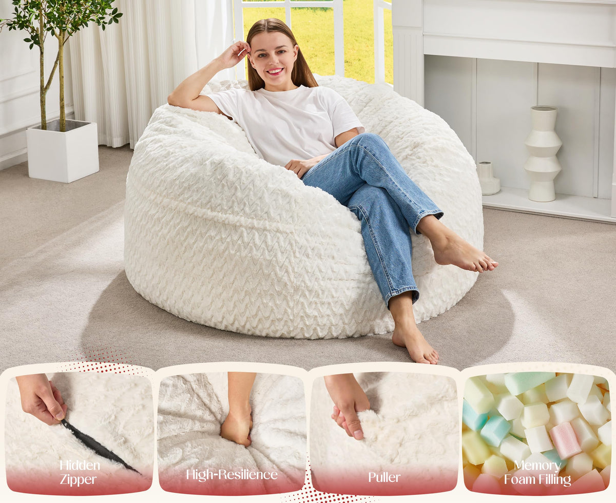 Bean Bag Chair Convertible 3 in 1 Washable Giant W500