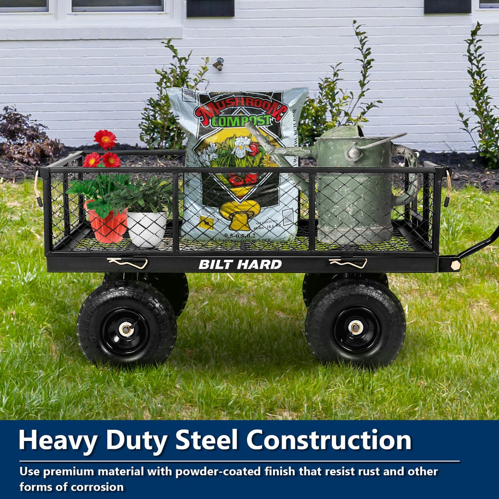 10" Flat Free Tires Steel Garden Cart with Rotating Handle B28025