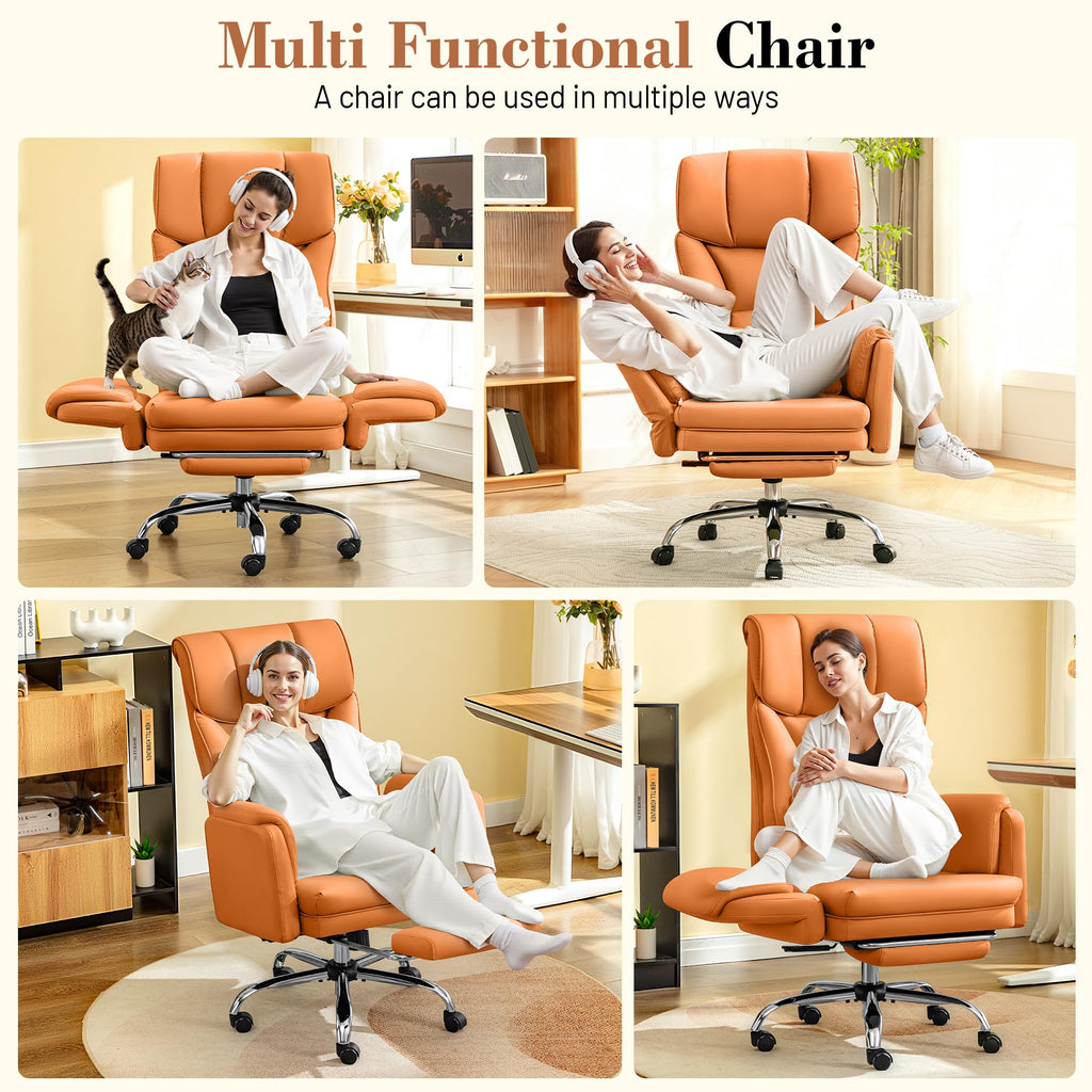Brown Office Chair with Flip Armrests Q463109