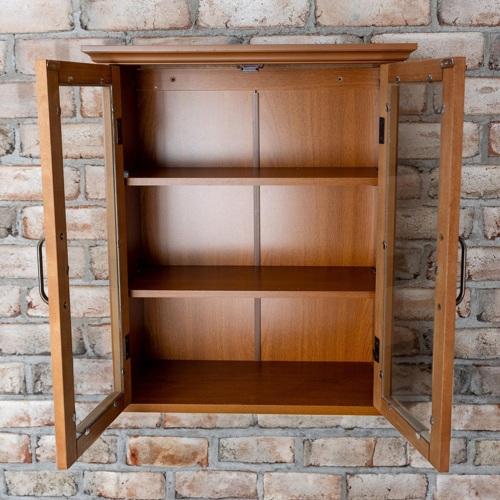Wooden Over The Toilet Bathroom Medicine Cabinet with 2 Adjustable Shelves M414100