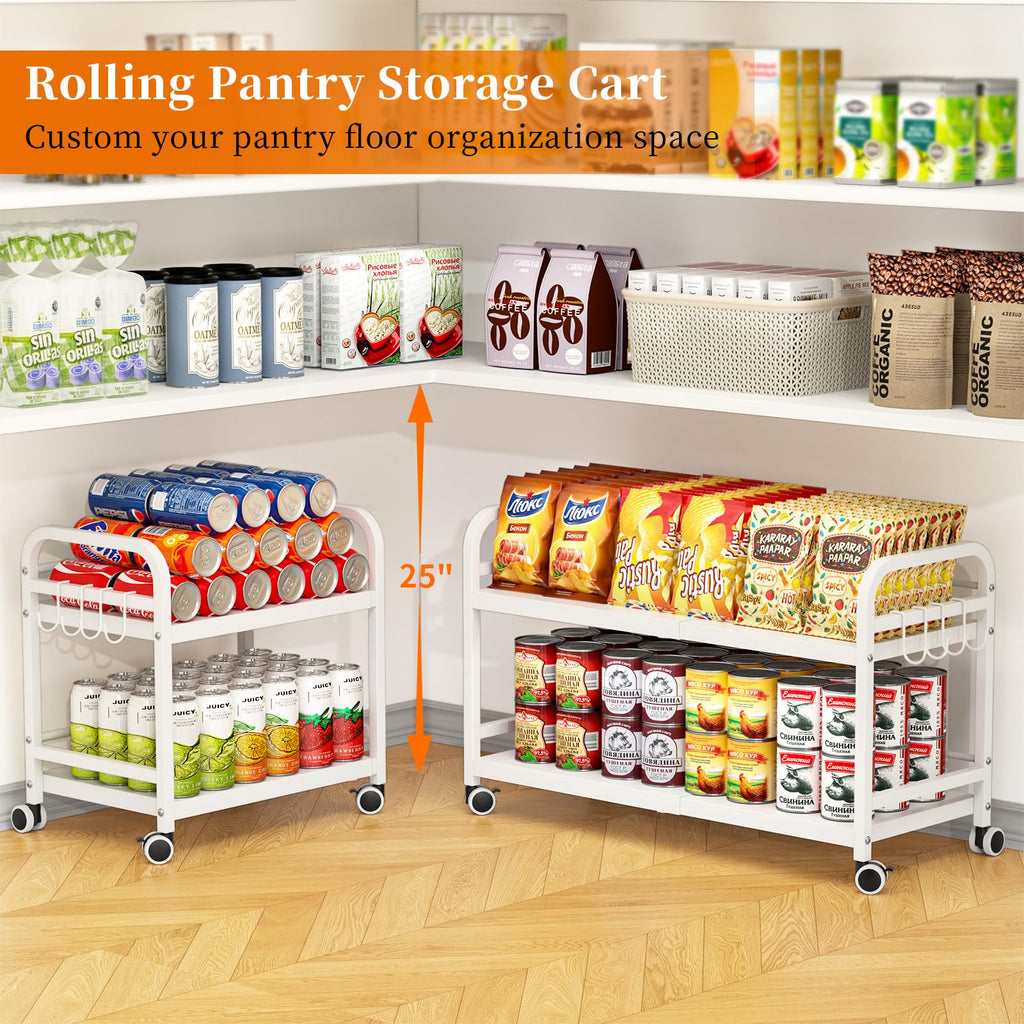 2-Tier Expandable Rolling Cart with Wheels M445