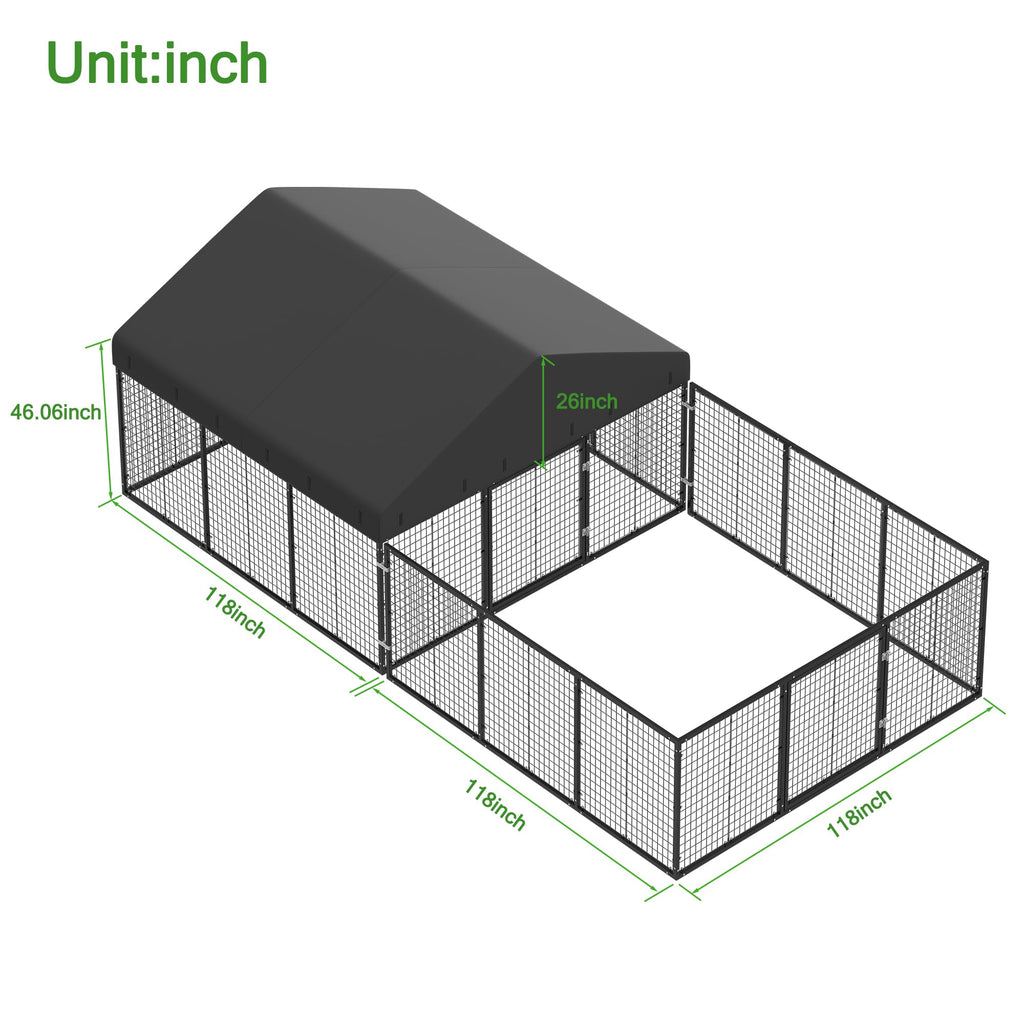 Outdoor Dog Kennel with Dog Fence C858738