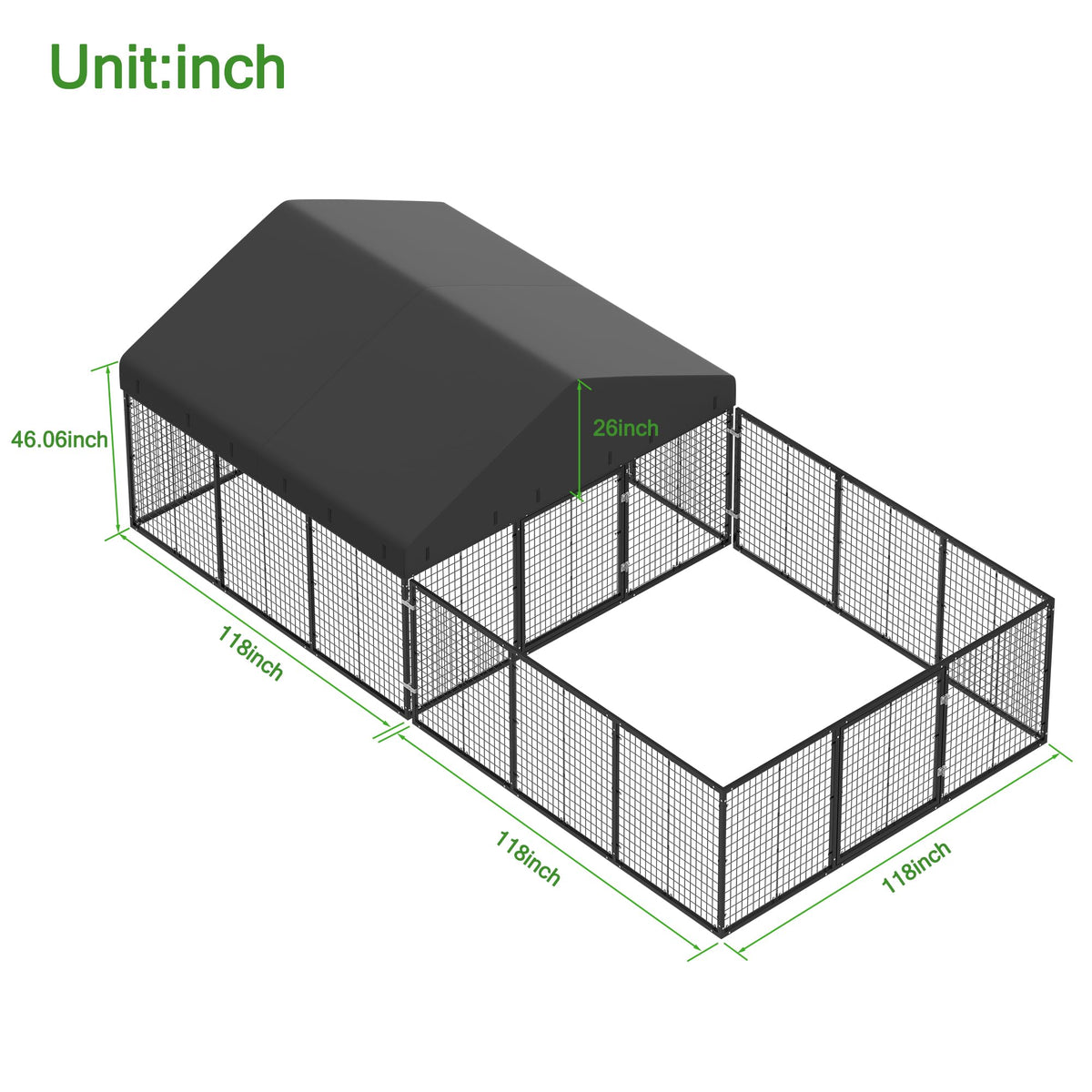 Outdoor Dog Kennel with Dog Fence C858738