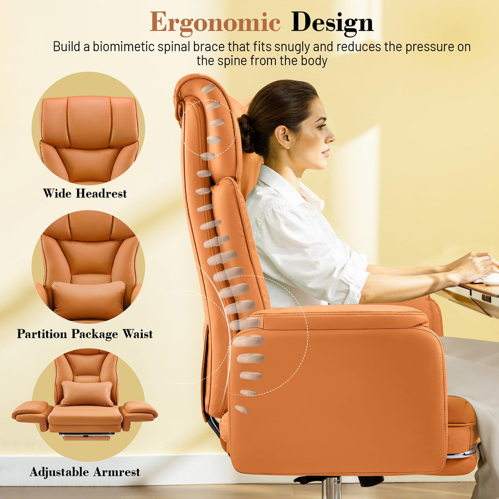 Brown Office Chair with Flip Armrests Q463109