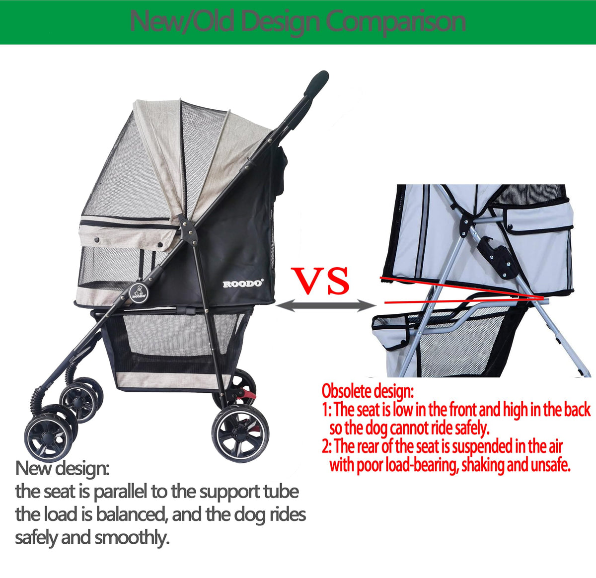 4 Wheel Lightweight Foldable Pet Stroller W674543