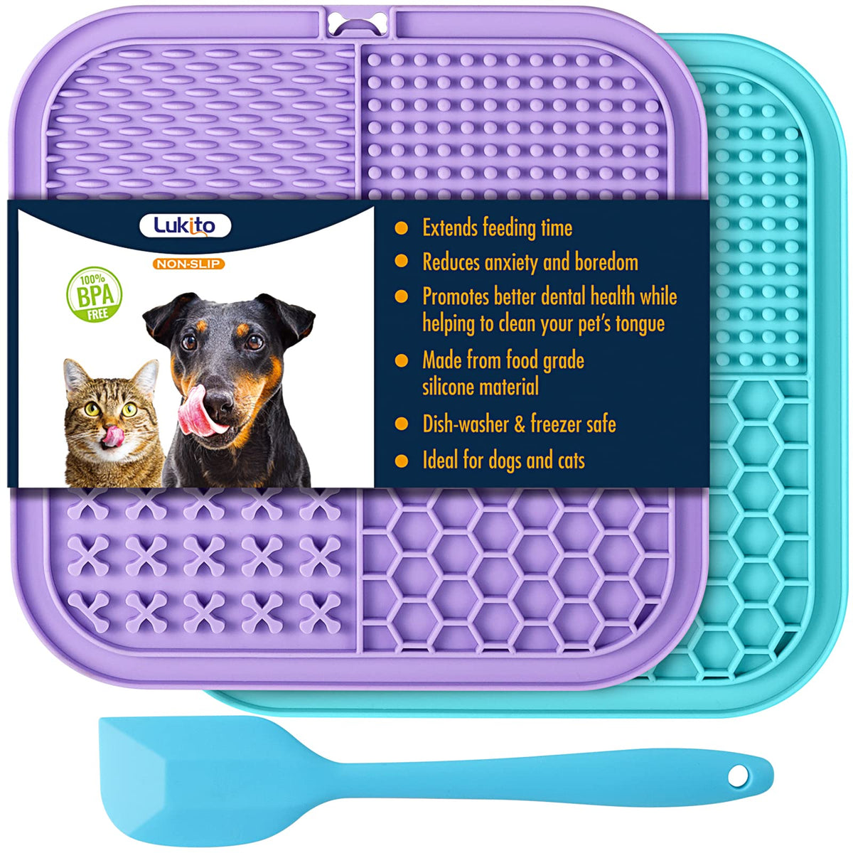 2 Pack Slow Feeder Licking Pad with Suction Cups H144668