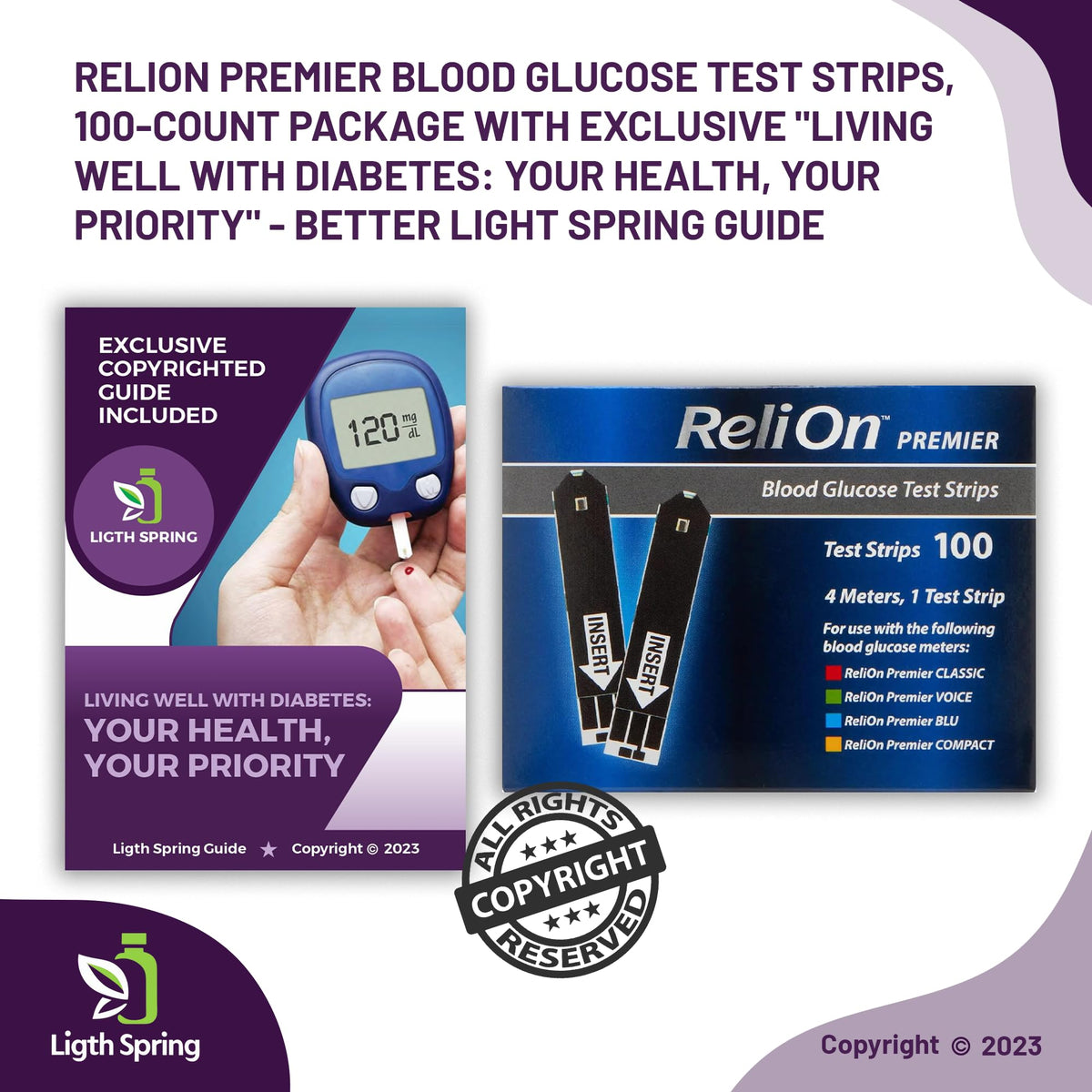Blood Glucose Test Strips 100Ct 2 Pack V45505