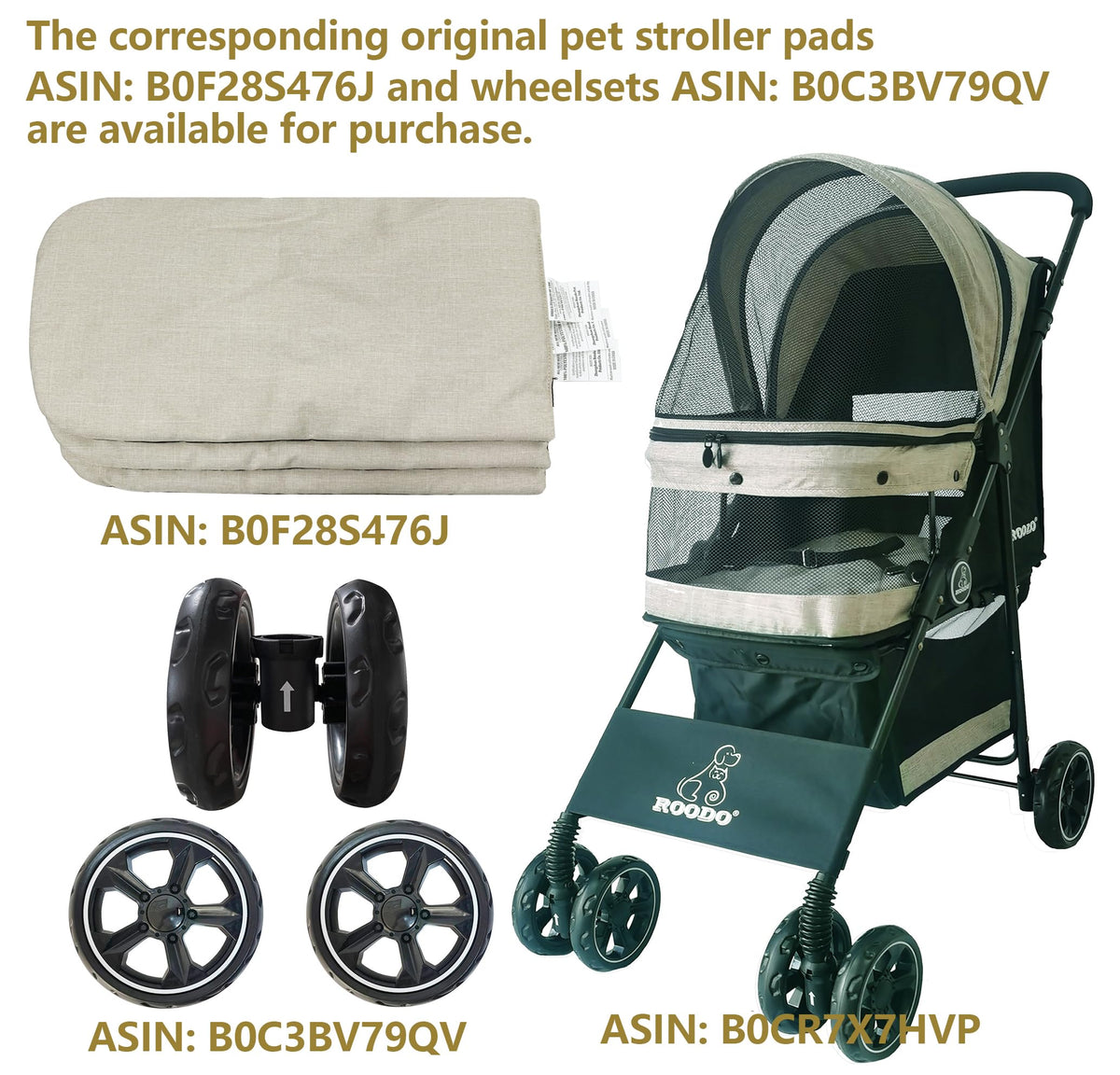 4 Wheel Lightweight Foldable Pet Stroller W674543