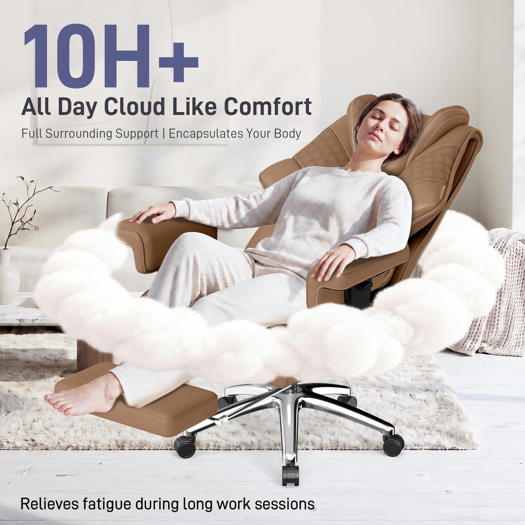 Big and Tall Executive Office Chair with Footrest and Lumbar Support B782471