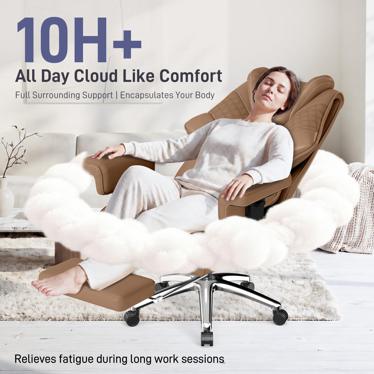 Big and Tall Executive Office Chair with Footrest and Lumbar Support B782471