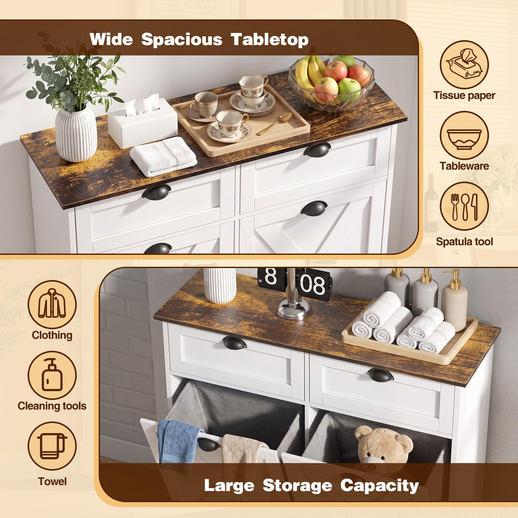 White Tilt Out Trash Cabinet V6395