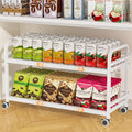 2-Tier Expandable Rolling Cart with Wheels M445