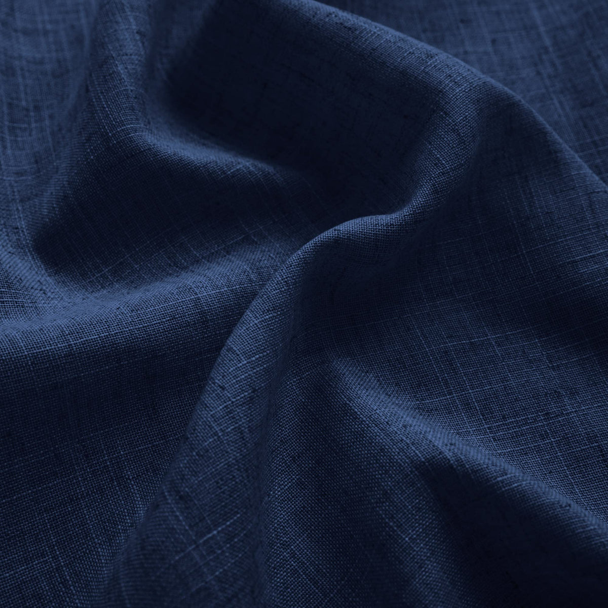 Navy Blue Linen Curtains 96 Inches Long Rod Pocket Semi Sheer Cotton Canvas S937584