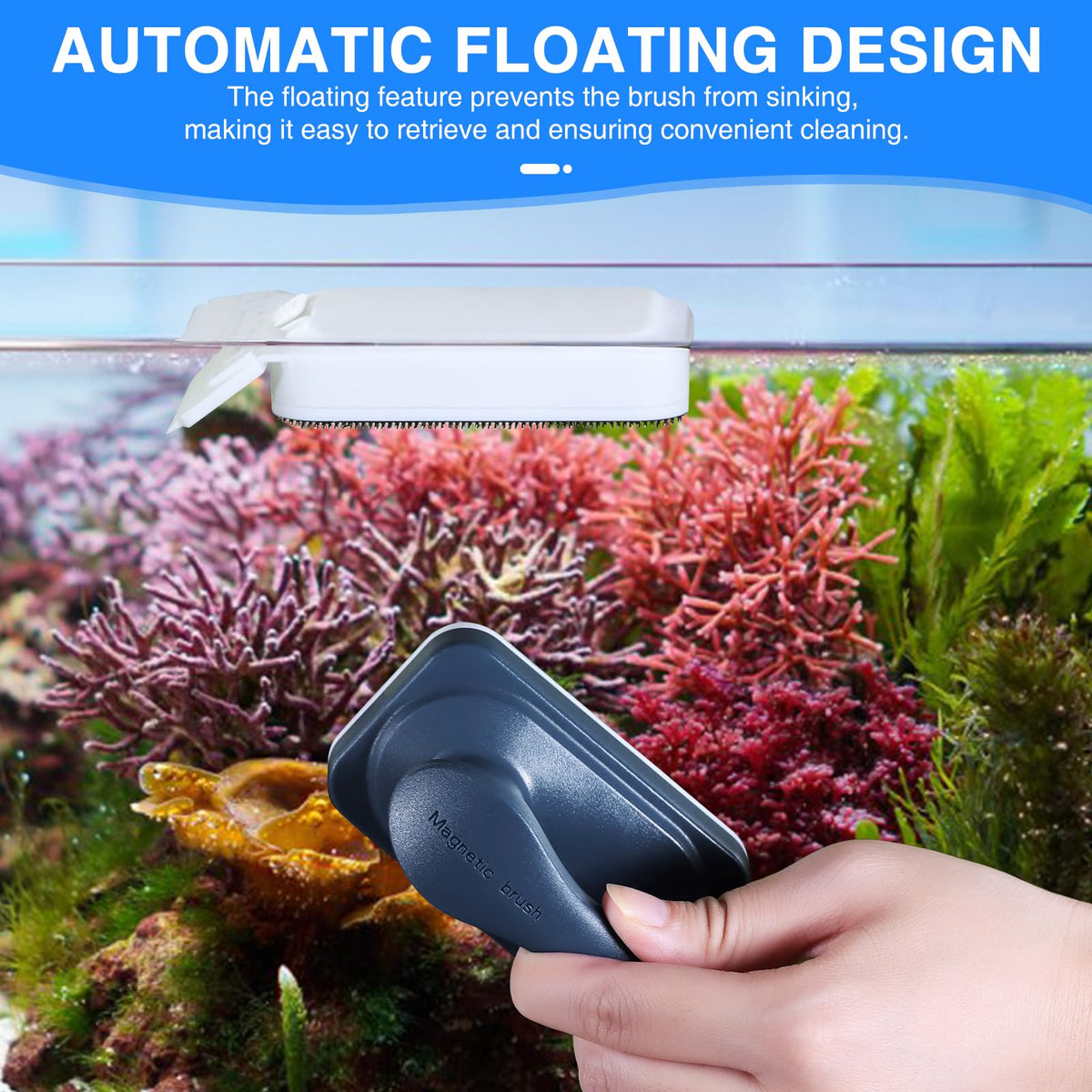 Automatic Fish Feeder and Magnetic Glass Cleaner Brush M22415