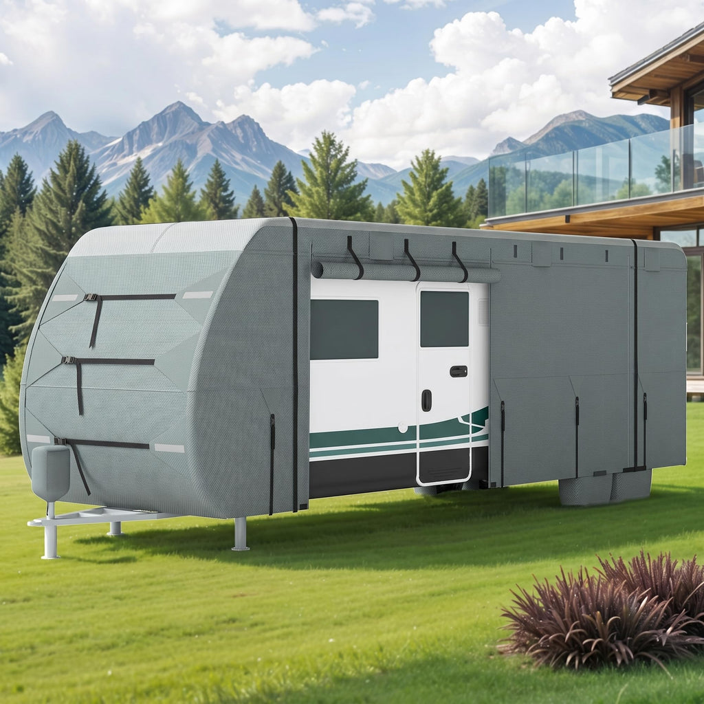 24-27ft 5 Layers Waterproof RV Cover with Tire Covers U660910